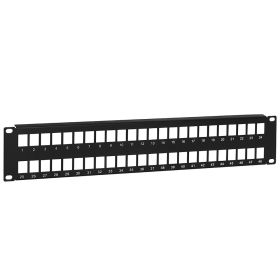 Cmple - 48 Port Blank Keystone Network Patch Panel, 2U Rack Mount Multimedia 19inch Patch Panel, RJ45 Ethernet, USB, HDMI, Cat5e, Cat6