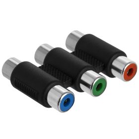 3-RCA Jacks to 3-RCA Jacks Coupler - Red, Green, Blue