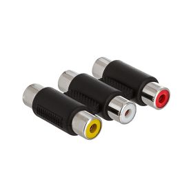 3-RCA Jacks to 3-RCA Jacks Coupler - White, Red, Yellow