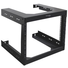 Wavenet - 8U Wall Mount Server Rack 18inch Deep Open Frame Server Room Rack for 19inch Network Data Computer Equipment â€“ Black