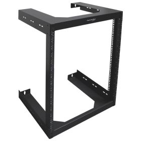 Wavenet - 15U Wall Mount Server Rack 18inch Deep Open Frame Server Room Rack for 19inch Network Data Computer Equipment â€“ Black