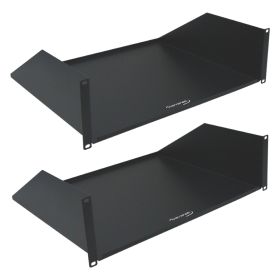 Wavenet â€“ 19inch Wide 3U Cantilever Rack Mount Shelf, Weight Capacity 50lb, 15inch Deep Tray, Heavy Duty Steel, Black â€“ Pack of 2