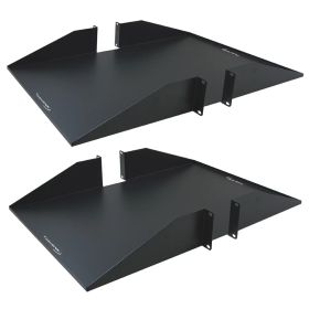 Wavenet â€“ 19inch Wide Doubleâ€Sided 2U Cantilever Shelf, Rack Mount, Weight Capacity 50lb, 25inch Deep Tray, Heavy Duty Steel, Black â€“ Pack of 2