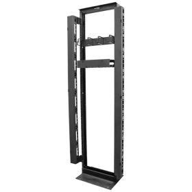 Wavenet  74 High Singleâ€Sided Vertical Cable Manager with Hinged Cover for 45U or Larger 2â€Post and 4â€Post Racks, Metal  Black