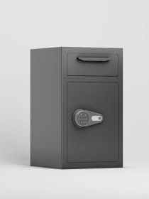 Depository Drop Safe, Front Drop Slot Lock Box with Digital Combination and Anti-Fishing, Silent Deposit Safe Box