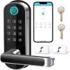 Smart Door Lock with Handle,Wi-Fi Digital Fingerprint Doors Lock,Front Door Bluetooth Smart Lock,Door Knob,Deadbolt Alternatives