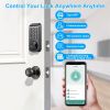 Wireless Door Lock Keyless Smart Door Lock IP67 Waterproof App Controlled Fingerprint Lock for Entry Front Door Home Apartment Hotel