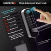 Smart Door Lock with Handle,Wi-Fi Digital Fingerprint Doors Lock,Front Door Bluetooth Smart Lock,Door Knob,Deadbolt Alternatives