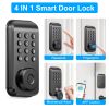 Wireless Door Lock Keyless Smart Door Lock IP67 Waterproof App Controlled Fingerprint Lock for Entry Front Door Home Apartment Hotel