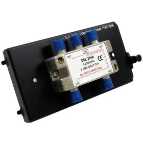 Wavenet  4-Way Coaxial Cable Splitter Module with Metal Bracket, Bi-Directional F-Type Connections for Structured Wiring Enclosure