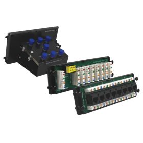 Wavenet  Trio Combo Module Kit with 8x1 Cat6 Data, 8x1 110 IDC Telephone with RJ31x port, 6x1 F-Type Video Splitter for Structured Wiring Enclosure