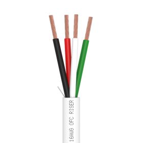 Speaker Wire 16AWG 4C 500ft White | CL3R, OFC | Bare Copper