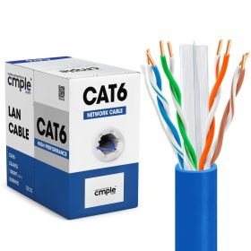 1000ft Cat 6 Riser Ethernet Cable (Option: Blue | Unshielded | CMR, 23AWG, UTP)