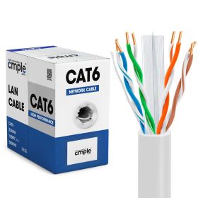 1000ft Cat 6 Riser Ethernet Cable (Option: White | Unshielded | CMR, 23AWG, UTP)