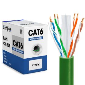 1000ft Cat 6 Riser Ethernet Cable (Option: Green | Unshielded | CMR, 23AWG, UTP)