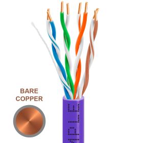 Cat5e 1000ft Riser Ethernet Cable (Option: Purple | Solid Bare Copper | CMR, 24AWG)