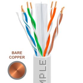 Cat6 1000ft Riser Ethernet Cable (Option: White | Bare Copper | CMR, UTP, 23AWG)