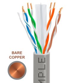 Cat6 1000ft Riser Ethernet Cable (Option: Gray | Bare Copper | CMR, UTP, 23AWG)