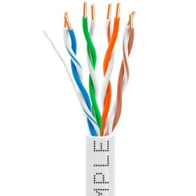 Cat5e 1000ft Riser Ethernet Cable (Option: White | Solid Bare Copper | CMR, 24AWG)