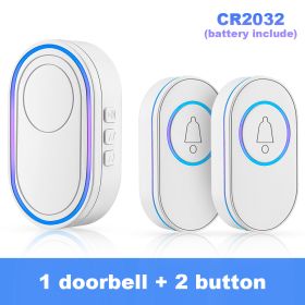 Wireless Doorbells 150M Remote Waterproof Door Bells 39 Door Bell Chimes for Home Apartments; 4 Volume Levels with LED (Color: C, Plug Type: US PLUG)