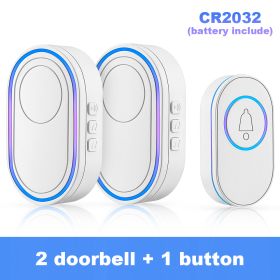 Wireless Doorbells 150M Remote Waterproof Door Bells 39 Door Bell Chimes for Home Apartments; 4 Volume Levels with LED (Color: B, Plug Type: US PLUG)