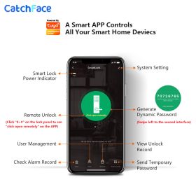 Electronic Fingerprint Biometric Frosted Panel Digital Smart Door Lock WiFi TUYA or TTLock APP Password IC Card Security (Ships From: China, Color: TTLock and Gteway)