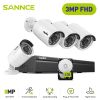 SANNCE 1080P 8CH FHD PoE Network Video Security System 4*1080P HD Weatherproof Cameras with Smart IR LEDs Surveillance CCTV Kit