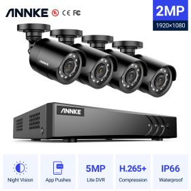 ANNKE 8CH 2MP HD Video Security System H.265+ 6in1 5MP Lite DVR 4X 1080P Outdoor Weatherproof CCTV Security Cameras Kits (Build-in HDD: 4T)