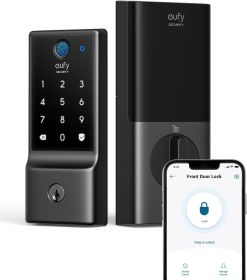 eufy Security Smart Lock C220, Fingerprint Keyless Entry Door Lock, Built-in Wi-Fi, App Remote Control, Front Door Smart Lock (Color: Black)