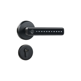 Tuya Fingerprint Door Lock with Lock Smart Fingerprint Door Handle with App Control and Key Biometric Door Lock, Fingerprint Door Lock for Bedroom (Color: Black)