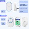 Wireless Doorbells 150M Remote Waterproof Door Bells 39 Door Bell Chimes for Home Apartments; 4 Volume Levels with LED