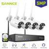 SANNCE Wifi Security Protection 5MP Surveillance Camera NVR Smart IR Night Vision Two way Audio Weatherproof CCTV Cameras System