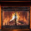 Fireplace Screen,  Metal Fire Place Cover Two-Doors Large Flat Guard Screens